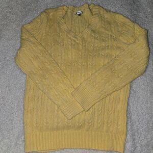 Yellow Croft & Barrow size XL cable knit sweater